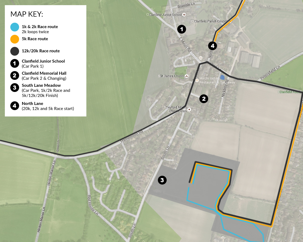 Clanfield Challenge Race Map